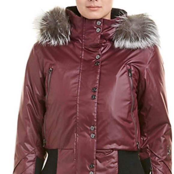 Spyder Bella genuine fox fur trim waterproof down ski jacket - Picture 2 of 14